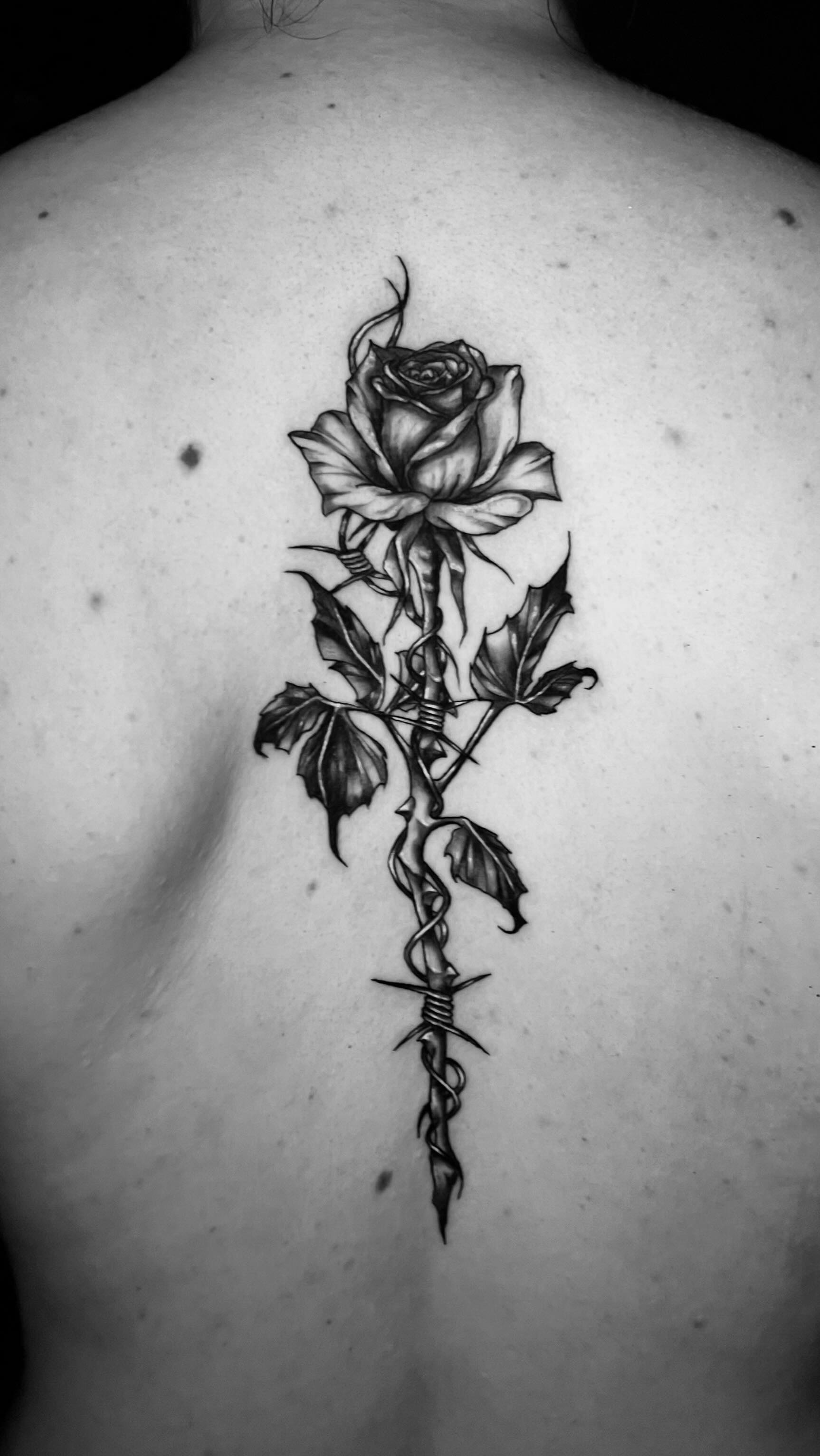 A delicate rose wrapped in barbed wire — where softness meets strength 🌹✨

Tattoo done by @gouombek Wiktoria for our beautiful client Katie. Thank you for your trust! ❤️

Book your appointment today with Wiktoria