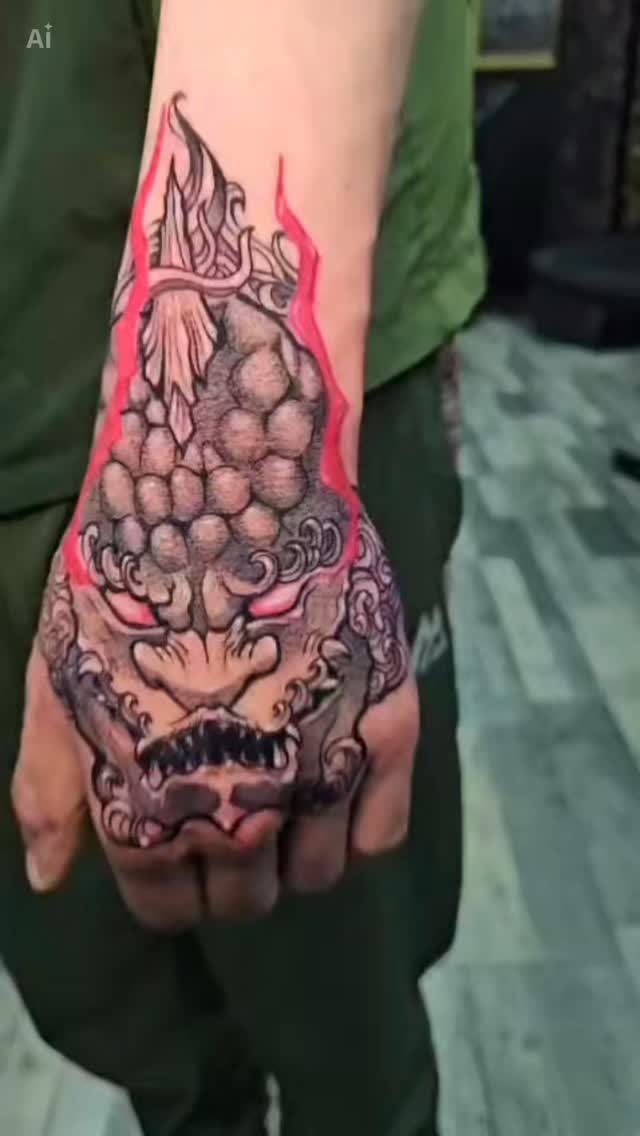 First tattoo ever and a strong one 🔥
Foo Dog / Fu Dog Japanese placed on the hand, done by @shiryu1_tattoo Alberto.

Big thanks to the client for the trust and for sitting through the whole session like a pro — especially for a first tattoo 👊
The result speaks for itself.

#goldenhandstattoo #tattooliverpool #liverpooltattoo #liverpooltattooartist #liverpooltattoos